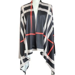 Women’s plaid open front cardigan fly-away cardigan oversized cardigan-Sz S